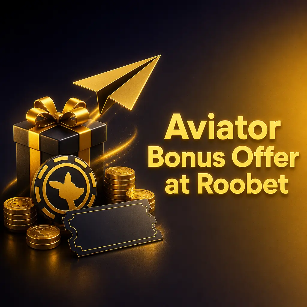 Aviator bonus offer at Roobet casino, showing welcome promotion details for new players in the promotions tab