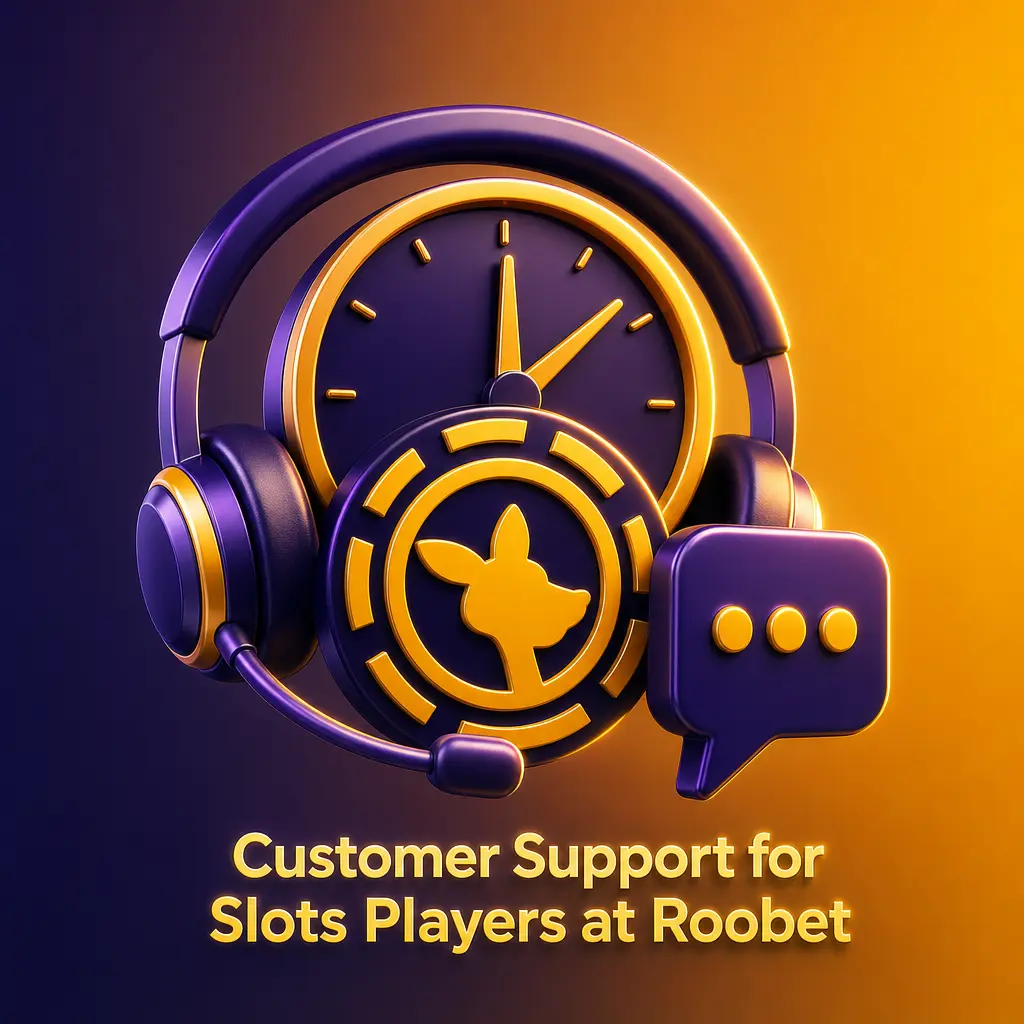 Roobet customer support options for slots players, including live chat and email ticket help for Canada
