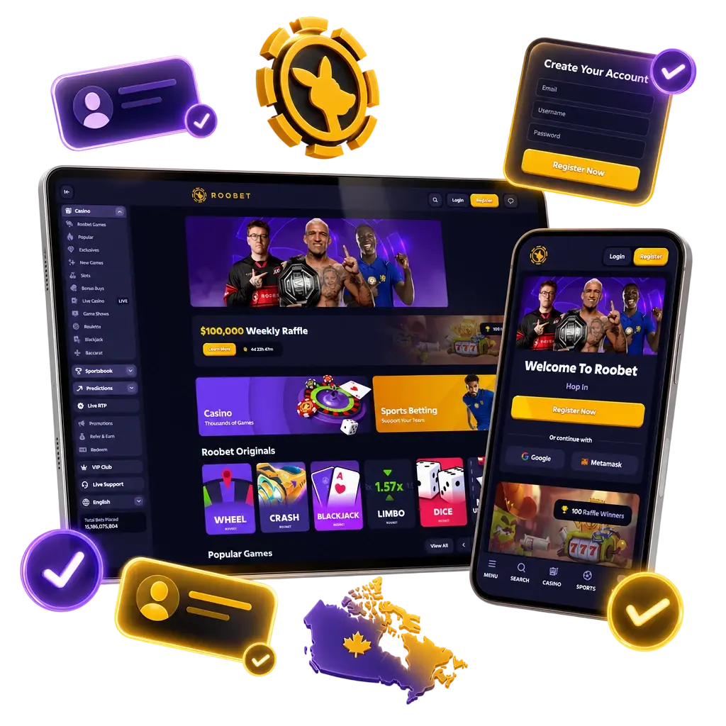 Step-by-step guide to registering a new Roobet account via the mobile app in Canada