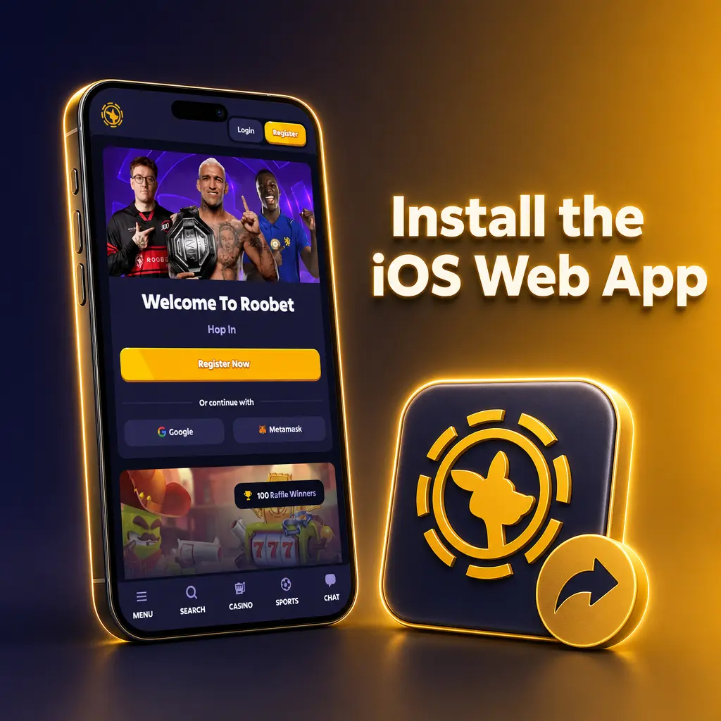 Steps to install the iOS web app by adding it to the home screen via the browser's share menu.