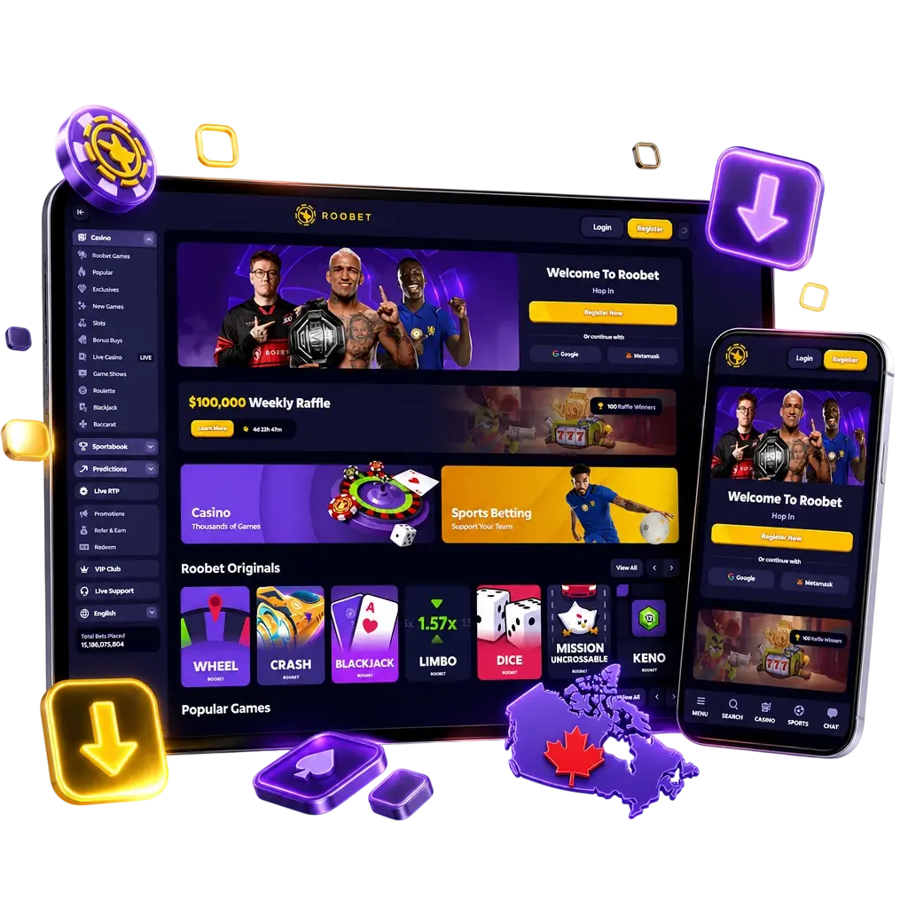 Roobet iOS app icon showing how to install the betting platform on iPhone and iPad via native app or PWA